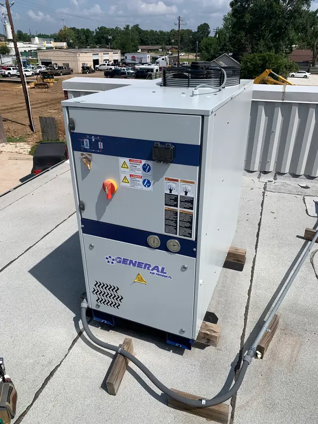 Rooftop commercial refrigeration unit serviced by Prime Texas Air in the Houston area
